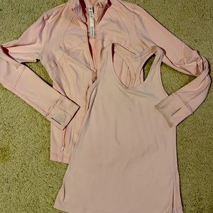 Lululemon 2 piece Define Jacket and Tank size 8 soft peach/pink